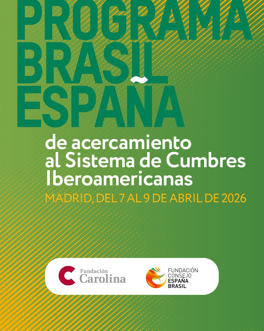 🇧🇷🇪🇸 '𝐄𝐥 𝐬𝐢𝐬𝐭𝐞𝐦𝐚 𝐝𝐞 𝐜𝐮𝐦𝐛𝐫𝐞𝐬 𝐢𝐛𝐞𝐫𝐨𝐚𝐦𝐞𝐫𝐢𝐜𝐚𝐧𝐚𝐬: 𝐏𝐫𝐨𝐠𝐫𝐚𝐦𝐚 𝐁𝐫𝐚𝐬𝐢𝐥-𝐄𝐬𝐩𝐚𝐧̃𝐚'.

Analizamos la relación bilateral entre España y Brasil y su proyección en el actual contexto internacional. En el marco de los trabajos de preparación de la próxima Cumbre Iberoamericana, recibimos a una delegación de expertos para compartir su visión sobre las dinámicas políticas, económicas y geopolíticas que marcan hoy este espacio compartido.

Un diálogo clave para reforzar el conocimiento y el posicionamiento estratégico de la comunidad iberoamericana.

👥 Con Thais Herédia, Marcelo Lins, Ricardo Della Coletta, César Felício dos Santos, Pedro Dallari y Hussein Kalout.
🤝 Con @espanha.brasil y @fundacioncarolina.

📅 Miércoles 8 de abril.
⌚ 10:30.
📍 Salón Embajadores.
🎟️ Entrada con inscripción. 
🔗 Más información en el enlace de la biografía.

#Brasil #España #Diplomacia #Iberoamérica #Geopolítica