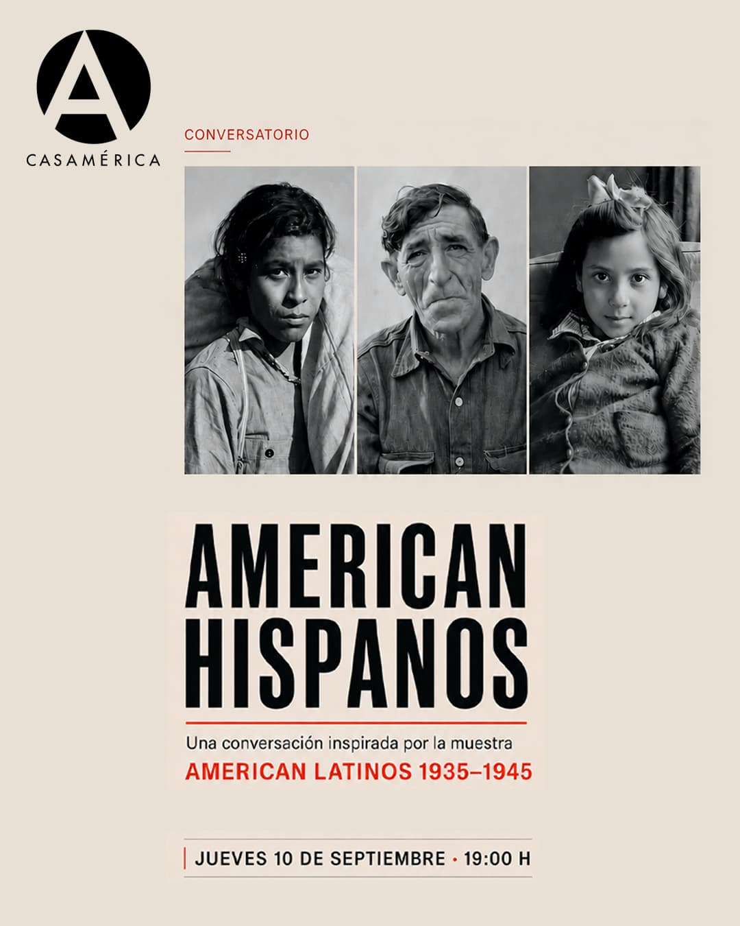 🇺🇸 ¿Qué significa ser hispano o latino en Estados Unidos?

El diálogo ‘American hispanos’, en el marco de la exposición ‘American Latinos 1935–1945’, abordará la representación de esta comunidad en los medios y el cine, y el papel de la lengua, la memoria y la cultura en la construcción de una identidad compartida.

👥 Con Juan José Herrera, Olga Merediz, Almudena Carracedo y @albertoferreras_nyc.

📅 Jueves 10 de septiembre.
⌚ 19:00.
📍 Anfiteatro Gabriela Mistral.
🎟️ Entrada libre hasta completar aforo.

🔗 Más información en nuestra web, enlace en la biografía.