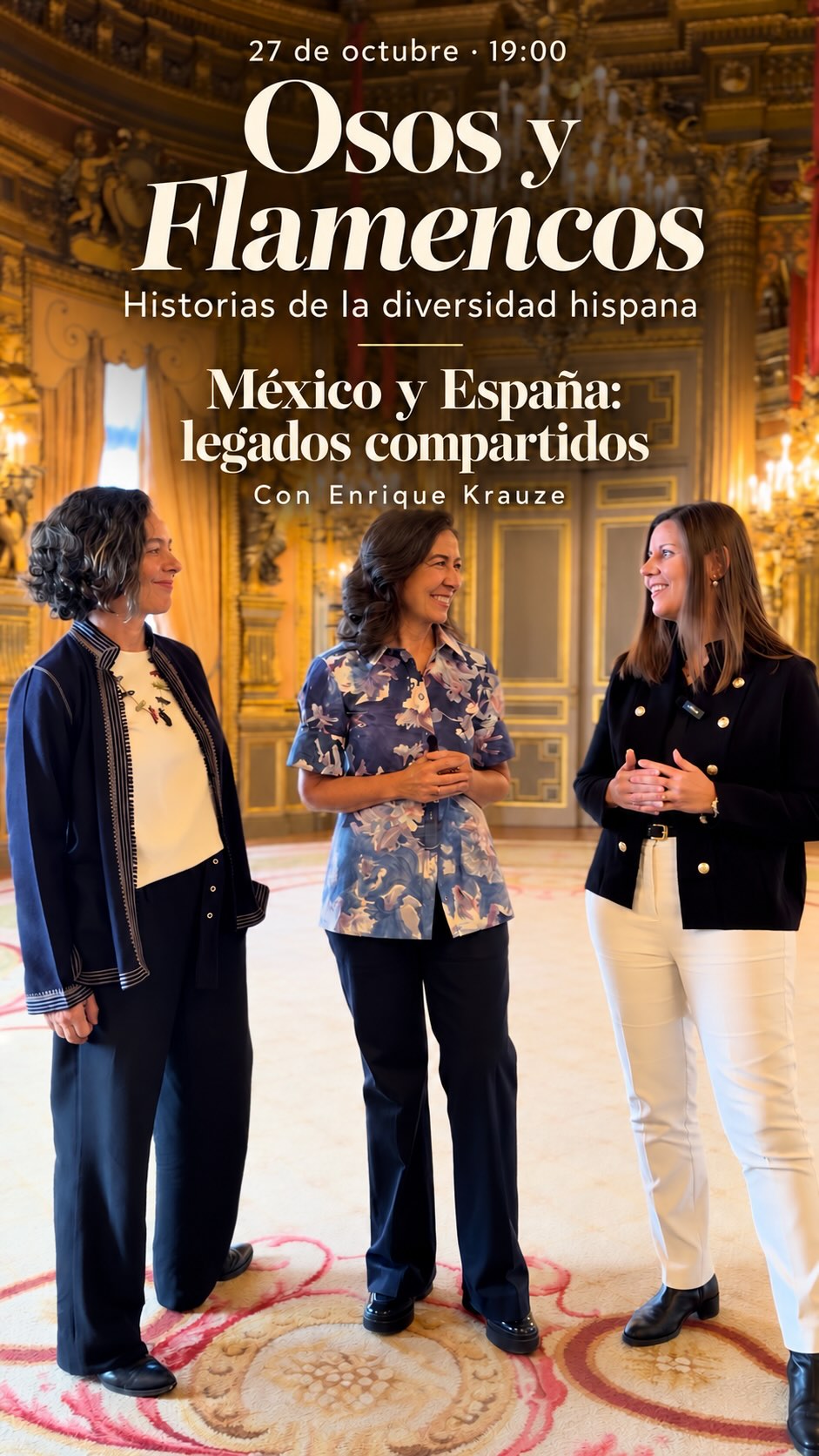 🎙️ El pódcast ‘Osos y Flamencos. Historias de la diversidad hispana’ estrena etapa en Casa de América.

Primera conversación: ‘México y España: legados compartidos’. Cinco siglos de encuentros, desencuentros e influencias mutuas, con @enriquekrauze, @beatriz_paredes_camunas e Inés Carvajal.

🤝 Con la Fundación Unidos por la Historia (@unidosxhistoria).

📅 Martes 27 de octubre · 19:00.
📍 Sala Miguel de Cervantes.
🎟️ Entrada con inscripción.
🔗 Más información en nuestra web, enlace en la biografía.